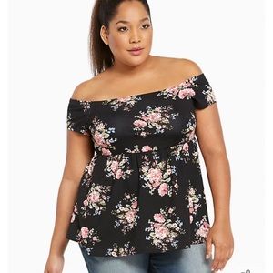 Torrid baby doll shoulder top